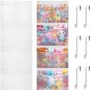 Lifewit Stuffed Animal Storage, Over the Door Organizer with 5 Expandable Mesh Pockets, Breathable Oxford Fabric Hanging Kid Baby Plush Toy Holder for Nursery, 167 cm (65.8'') High, White, 2 Pack