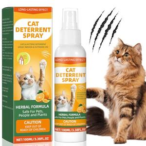 GDBadais Cat Repellent Spray, Cat Deterrent Spray - Indoor & Outdoor Training Safe, Protect Furniture, Sofas, Rugs, Restricted Areas-for Behavior, Natural, Effective - New Formula 12