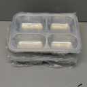 4 Pcs Stainless Steel Snack Containers with Lids, 4-Compartment Reusable Metal Bento Box Food Storage Containers, Durable Lunch Boxes for Office, Home and Travel