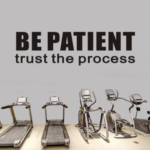 3 x Inspirational Quotes Wall Stickers for Office: Motivational Gym School Classroom Garage Bedroom Vinyl Art Wall Decals - Be Patient Trust The Process 25" X 7" (Small)