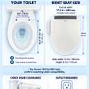 Higet Heated Bidet Toilet Seat, Electric, Elongated, Side Control Panel