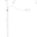AURELLE 28-in Half Moon Lash Light - Lash Lamp with 4X Magnifier & Phone Holder,Esthetician Light for Eyelash Extensions,Nail Art,Tattoo,Skincare,Salon,Adjustable Brightness,Rotating Head,White