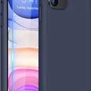 Miracase Designed for iPhone 11 Phone Case, with Screen Protector, Liquid Silicone Gel Rubber Full Body Drop Protection Shockproof Cover Phone Case for iPhone 11 6.1 inch, Dark Blue