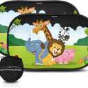 CARAMAZ Car Window Shade for Baby with Certified UV-Protection 2 Pack - 20"x12" (Safari)
