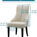 Liykimt Stretch Wingback Side Chair Slipcover-Accent Chair Cover Slipcover with Arm,Washable Upholstered Arm Dining Chair with Nailed Trim Protector for Dining Living Room Set of 2,Beige