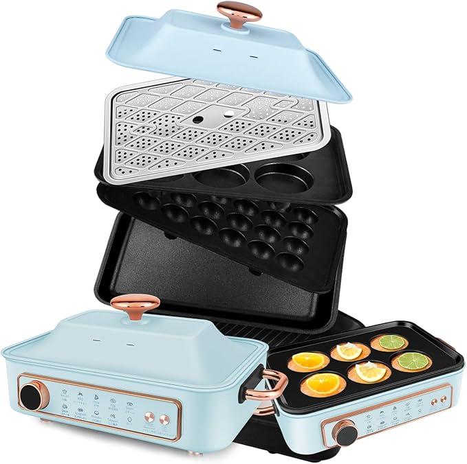 1500W Cooktop Stove Countertop Electric Induction Burner Smokeless Cooktop Stove Countertop Multi-Function for Korean BBQ Grills,Skillet,Griddle and Steaming
