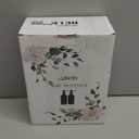 Glass Soap Dispenser for Kitchen with Stainless Steel Pump and Wood Tray, Modern Bathroom Dispenser with Waterproof Labels for Hand, Dish Soap, Lotion(White Bottles+Gold Pumps)