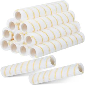 Roshtia 12 Pcs 14" Paint Roller Cover 1/2" Nap Bristle Brush Long Paint Roller for House Wall Ceiling and More Staining for Semi Rough Surfaces