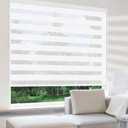 SHECUTE Zebra Blinds for Windows, 24W x 72L(Support Custom Size), White Dual Layer Zebra Window Shades, Light Filtering Room Darkening Day & Night Window Blinds for Home, Bedroom, Living Room, Doors (24"W x 72"H, A.white)