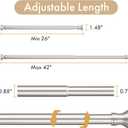Amazer Spring Tension Shower Curtain Rod, 26-42 Inches Rust-Resistance Tension Curtain Rod Bathroom Rod, Adjustable Shower Curtain Rod No Drill, Nickel