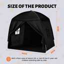 Sumbababy Large Teepee Tent for Kids: with Star Lights - Tent Indoor Kids Teepee Tent for Boys & Girls - Kids Play Tent Inside Canopy Bed for Playroom Gift Toys (All-Black)