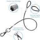 Chew Proof Dog Leash - 2Pack Metal Cable Lead,No Tangle Multiple Dog Leashes for Dogs- Heavy Duty Leash Extender for Collars & Harnesses(2 Pack Black, 20in/50cm)