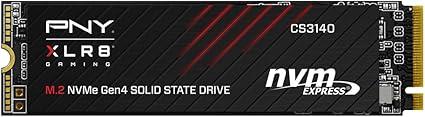 PNY XLR8 Gaming CS3140 2TB PCIe Gen4 SSD - Up to 7500/6850 MB/s, M.2 2280, 3D NAND - PS5/PC/Laptop Upgrade for Gamers, Creators, and Heavy-Duty Setups - Internal Solid-State Drive - M280CS3140-2TB-RB