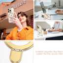 Compatible with iPhone 15 Pro Max Case with Invisible Magnetic Ring Stand [Compatible with Mag-Safe] [Full Camera Lens Protector] Plating Clear Phone Case for iPhone 15 Pro Max 6.7", Gold