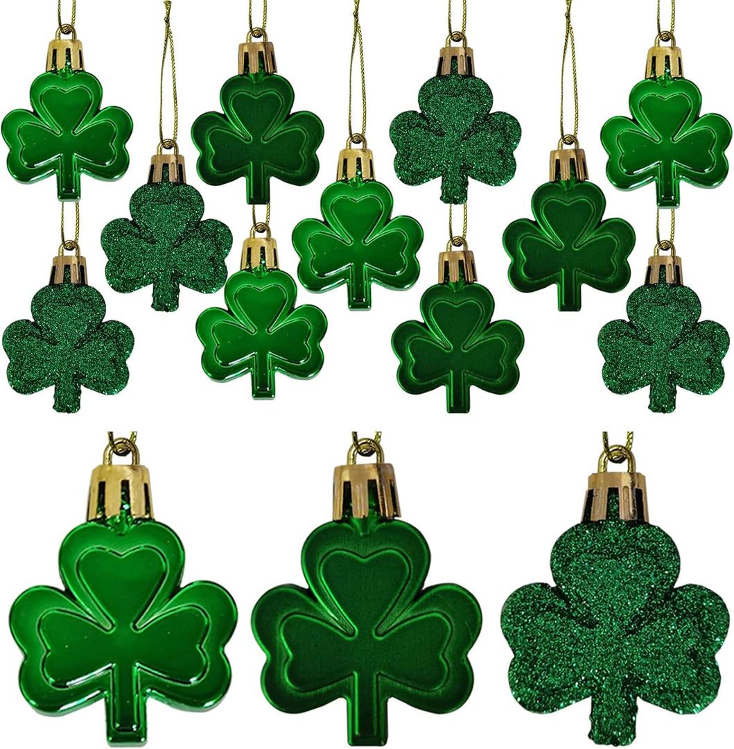 St Patricks Day Ornaments for Tree, 30 Pieces Shamrock Ornaments, Saint Patricks Day Tree Decorations