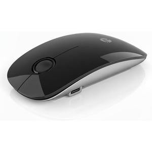 RAPIQUE Bluetooth Wireless Mouse, Dual Bluetooth & 2.4G, Type-C Rechargeable, Silent Click, Slim Symmetrical Design, Portable for Laptop/iPad/MacBook/Desktop/Windows/macOS  Black