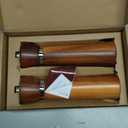 Wooden Salt and Pepper Grinder Set  Refillable Salt and Pepper Mill with Adjustable Upgraded Large Size Ceramic Burr  Manual Pepper Grinder with Acacia Wood Body  8.3 Tall