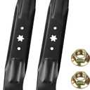 2 Pack 942-04244A Mower Blades with Hardware Replaces 742-04244 942-04244 742-04290 942-04290A Mulching Blades for Cub Cadet LTX1045, LTX1046, XT1 LT46, XT2 LX46, Craftsman T240 46" Deck Mower