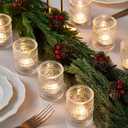 24 Pack Clear Glass Votive Candle Holders, Vintage Candle Holder for Floating Candle, Tealight Candle Holder for Table Centerpieces Home Bridal Shower Birthday Christmas Wedding Party Table Decoration