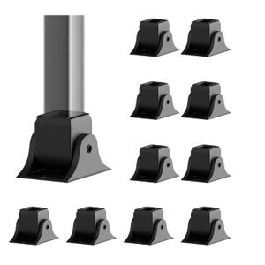 Sidasu 10-Pack Aluminum Swivel Shoes with Screws for 1/2" Square Iron Balusters, Black Stair Railing Base Shoes for Interior Staircase