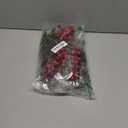 Watayo 45 Pcs Christmas Artificial Pine Branches with Red Berry Stems, 10.5" Faux Evergreen Norfolk Pine Cypress Leaves Stems, Fake Foliage Pine Needles Picks for DIY Craft Garland Home Decor