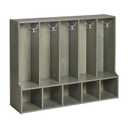 ECR4Kids Streamline 5-Section Toddler Coat Locker with Bench, Classroom Furniture, Grey Wash