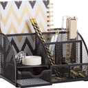 Annova Desk Organizer Wire Mesh 3 Tier Sliding Drawers Paper Sorter/Multifunctional/Premium Solid Construction for Letters, Documents, Mail, Files, Paper, Kids' Art Supplies (Gold) (Black)