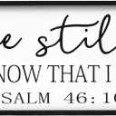 SwallowLiving Be Still and Know That I Am God Framed Wall Art 42 x 15 Inch Rustic Farmhouse Bedroom Sign, Wooden Black Frame Guest Room Master Bedroom Decor