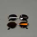 2 Pack Trendy Oval Sunglasses for Women Retro Designer Gold Sun Glasses Classic Metal Frame Shades 90s