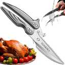 Heavy Duty Stainless Steel Kitchen Scissors that Come Apart, Poultry Shears Heavy Duty Professional, Spring-Loaded Kitchen Shears All Purpose for Food,Chicken, Fish,turkeys,10.2-Inch,Gray