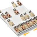 GOENDR Metal Spice Drawer Organizer, 4-Tier Spice Rack for Drawer, Expandable Seasoning Organizer Fits 11.4-22.8 Drawer, Holds up to 48 Spice Jars (Not Included), White