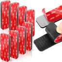 8 Sets Heavy-Duty Adhesive Hook and Loop Strips  Made with 3M VHB, 1.2" x 3.2", Heat-Resistant & Waterproof  Strong Hold for Indoor/Outdoor Use on Walls, Glass, Tile, Metal, Wood, and More