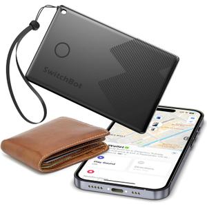 SwitchBot Wallet Tracker Card,      (iOS Only, Not Support Android), Find My Wallet Card, Phone Finder, Key Finder, Up to 3-Year Battery Life, IP 67 Waterproof