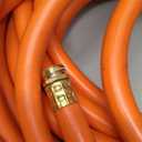 Aain Rubber Garden Hose 5/8 in. x 50 ft with 3/4'' Male to Female Solid Brass Fittings Flexible Lightweight Water Hose for All-weather Outdoor, Car wash, Lawn 500 Burst PSI, Orange