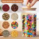 Glass Jar with Bamboo Lid Set of 2 (102 Oz/42 Oz), Airtight Storage Cookie Jar for Flour, Pasta, Candy, Dog Treats, Snacks, Glass Organization Canisters for Kitchen, Pantry & Bathroom