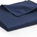 YnM Exclusive Cotton Duvet Cover for Weighted Blankets with 16 Strings (Navy, 48"x72")