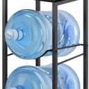 MOOACE 5 Gallon Water Jug Rack, 2 Tier Water Bottle Holder Organizer with Storage Shelves, Water Dispenser Stand Shelf for Office Kitchen Living Room