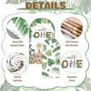 Boao 2 Pack Green Wild One Arch Backdrop Cover 7.2FT 6FT Wild One 1st Birthday Party Decorations Spandex Stretchy Backdrop Jungle Theme Safari Party Decorations