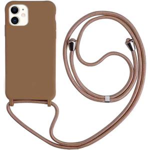 Silicone Phone Case for iPhone Xs Max Case with Cell Phone Lanyard, Adjustable Neck Strap for iPhone Xs Max 6.5'' Crossbody Case with Strap for Women (Brown)