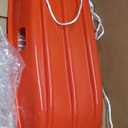 35 Inch All-Season Snow Sled, 2-Person Heavy Duty Plastic Toboggan with Pull Rope, 2 Handles,Reinforced Structure, Wider and Thicker Design with High Weight Capacity (Red-Pink-Orange)