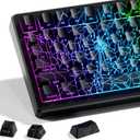 HITIME x XVX Spider Web Keycaps 60 75 100 Percent - Shine Through Keycaps w/IMD Tech, for Mechanical Keyboards, Full 118 Key Set, OEM Profile, Lines Backlit, Side Printed - Black