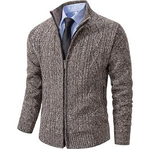 Msmsse Men's Cardigan Sweaters Full Zip Knitted Sweater for Men (XXL)
