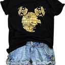 UNIQUEONE Magical Shirt for Women: May The Power Be with You Shirts Funny Magic Planet Lover Family Vacation Tee Top, M, Black