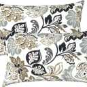 LVTXIII Outdoor Lumbar Pillow Covers Only Set of 2 Patio Decorative Pillow Cases, Water Repellent Lumbar Cushion Cases for Sofa, Patio Couch Garden Use, 12x20 Inch, Dailey Tan