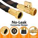 Flexible Garden Hose 100 FT, Ultra Lightweight Water Hoses w/10 Function Sprayer and 3/4" Brass Fittings, Kink-Free, Sturdy, Abrasion Resistant for Yard, Lawn, Outdoor and Gardening(Black Orange)