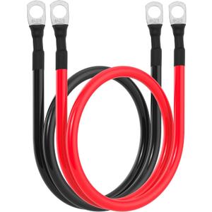 6 AWG Battery Cable 6AWG Gauge Battery Inverter Cables for Automotive Solar Marine Boat RV Car Motorcycle (6 AWG, 20in, 3/8")