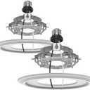 2-Pack Recessed Light to Pendant Converter Kit, Adjustable for 5 and 6 inch Recessed Can Light Conversion Kit, Includes E26 Socket, Triangular Bracket, Round Mounting Plate & 3D White Cover