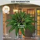 36In Artificial Boston Ferns Bush, Set of 2 Large Faux Ferns Plants, 39 Branches Fake Ferns Vines for Home Living Room Decor, Indoor and Outdoor