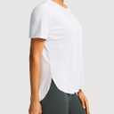 Soothfeel Women's Short Sleeve Workout Shirts Breathable Yoga T-Shirts with Side Slits Athletic Tee Tops