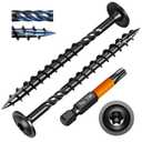 Wood Structural Screws Lag Screws Timber Screws Star Head Exterior Heavy Duty Rust Resistant Star Drive Bit Included (#14 x 5, Black, 50 pcs)